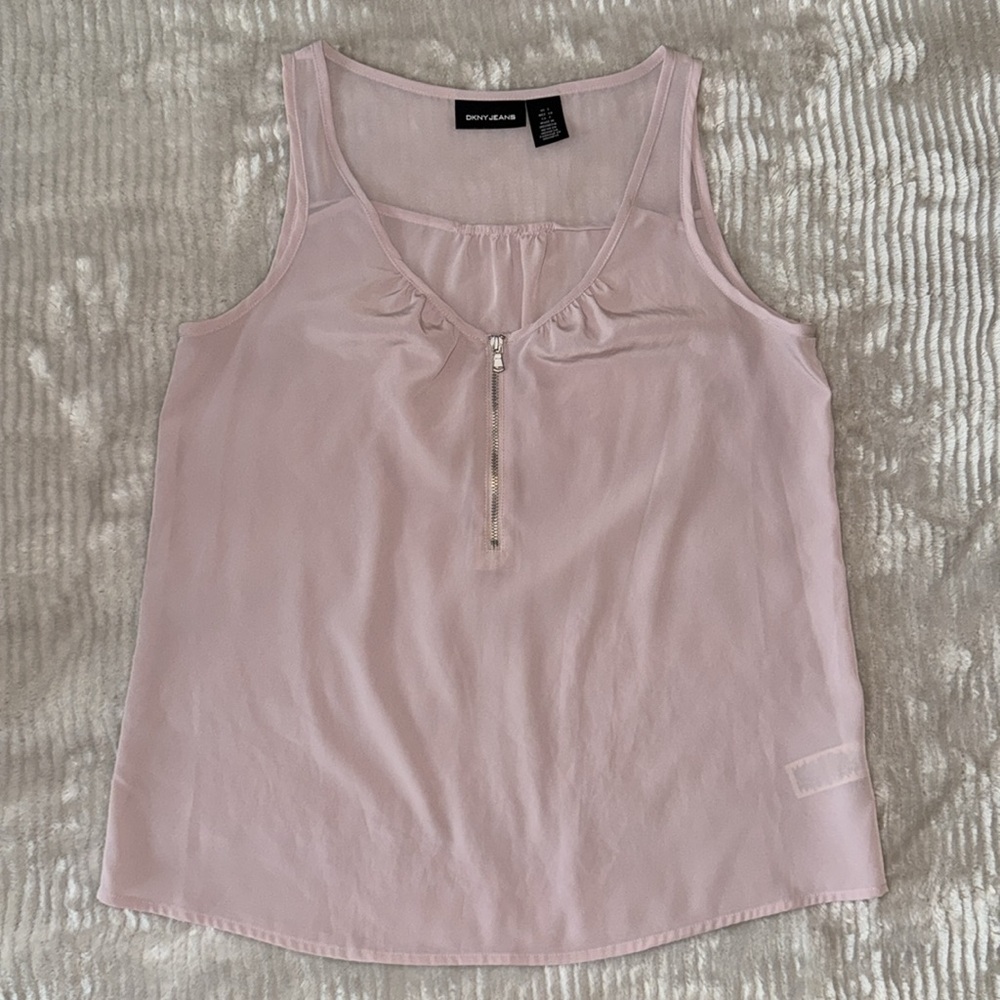 DKNY Light Pink Tank Top with Zipper